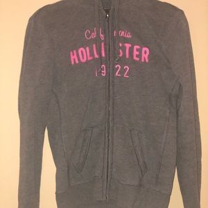 Hollister Gray Zip-Up Sweatshirt